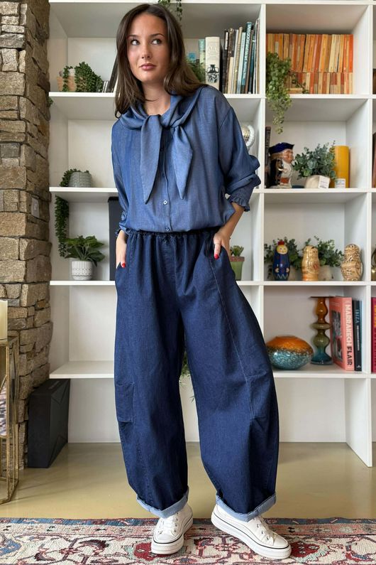 Tucker Classic Barrel Jean Dark Denim 